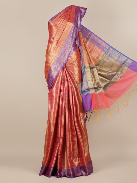 

Pothys Peach-Coloured Woven Design Pure Cotton Saree