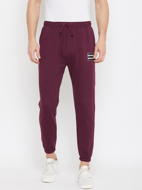 

Wear Your Mind Men Maroon Solid Joggers