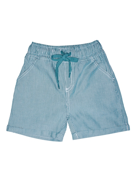 

KiddoPanti Boys Green Striped Regular Fit Shorts