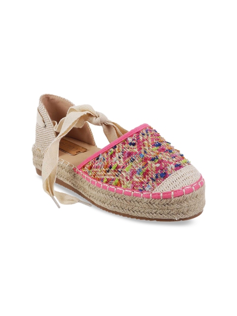 

Metro Women Pink & Beige Woven Design Pumps