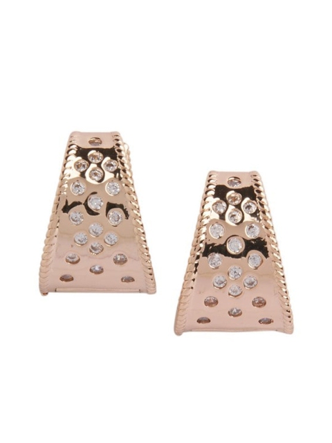 

shaze Rose Gold-Plated White Cubic Zirconia Stone Studded Morse Jewellery Set