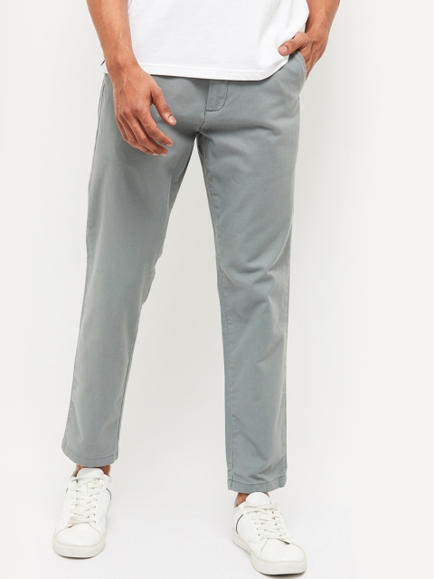 

max Men Green Regular Fit Solid Chinos