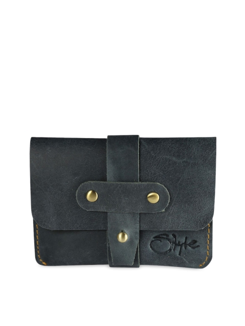 

Style SHOES Unisex Gunmetal-Toned Solid Card Holder, Metallic