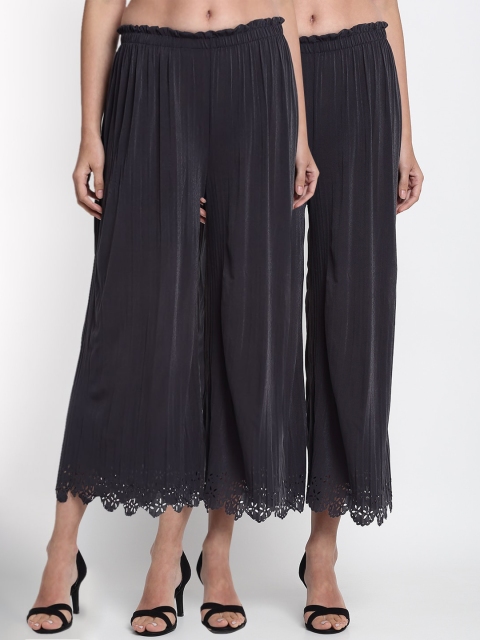 

NEUDIS Women Grey Regular Fit Solid Culottes