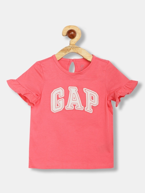 GAP Girls Pink Brand Logo Printed Top