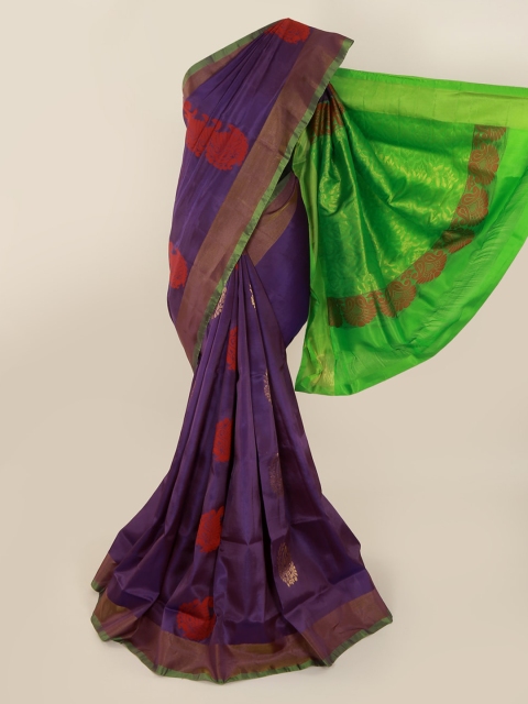 

Pothys Blue & Red Art Silk Woven Design Kanjeevaram Saree