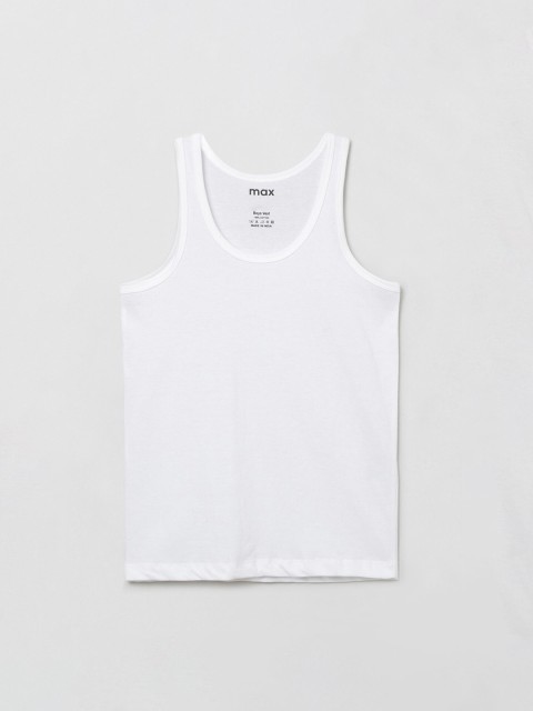

max Boys Pack Of 2 White Solid Basic Innerwear Vests NOOSFIV05