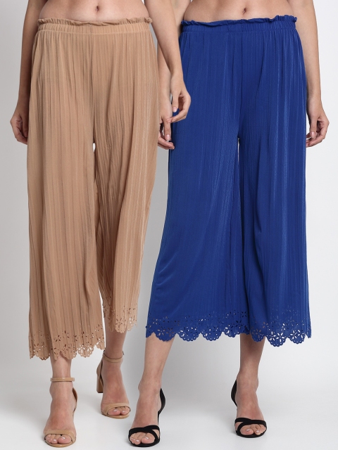 

NEUDIS Women Beige Regular Fit Solid Culottes