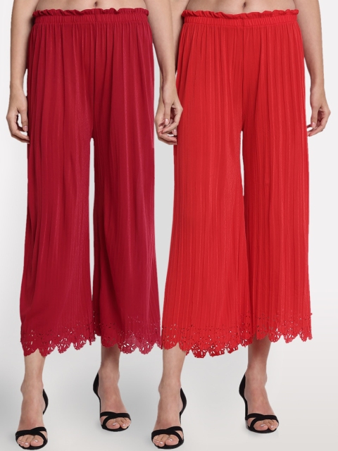 

NEUDIS Women Maroon Regular Fit Solid Culottes