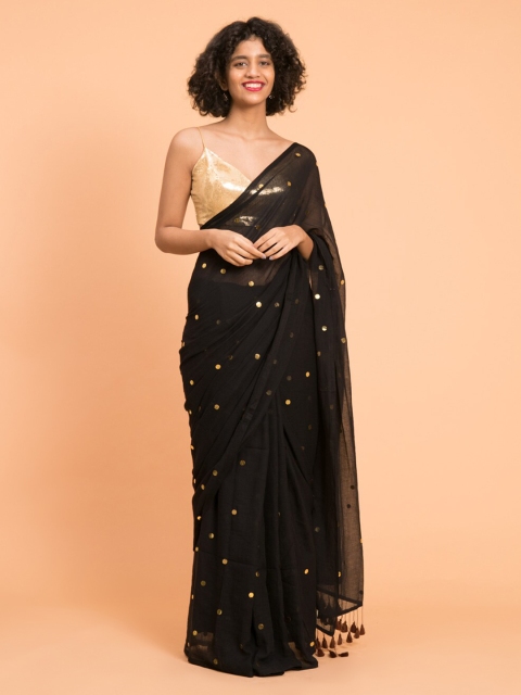 

Suta Black Embellished Pure Cotton Saree
