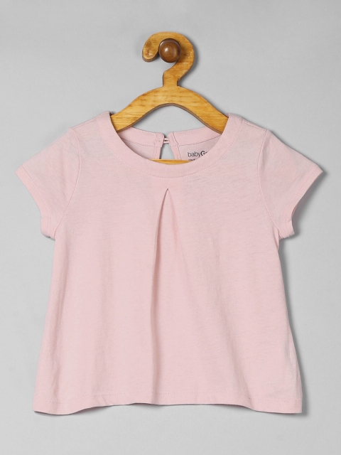 

GAP Girl Pink Round Neck Solid A-line Top