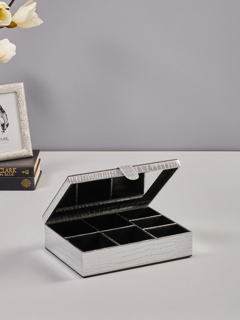 

Pure Home and Living Silver-Toned Croco Jewellery Box