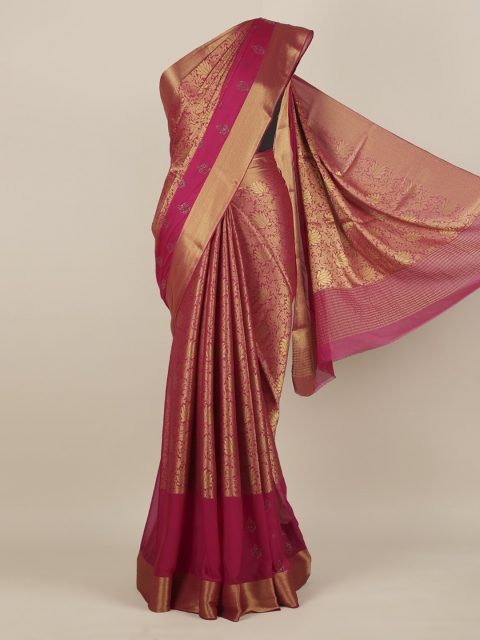 

Pothys Magenta Woven Design Pure Chiffon Saree