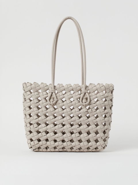 

H&M Women Beige Solid Braided Shopper