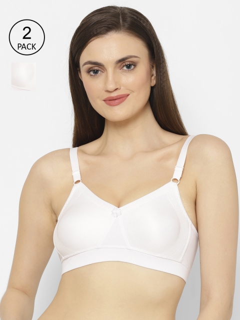 

Floret White Solid Non-Wired Non Padded Minimizer Bra T3073_White-White
