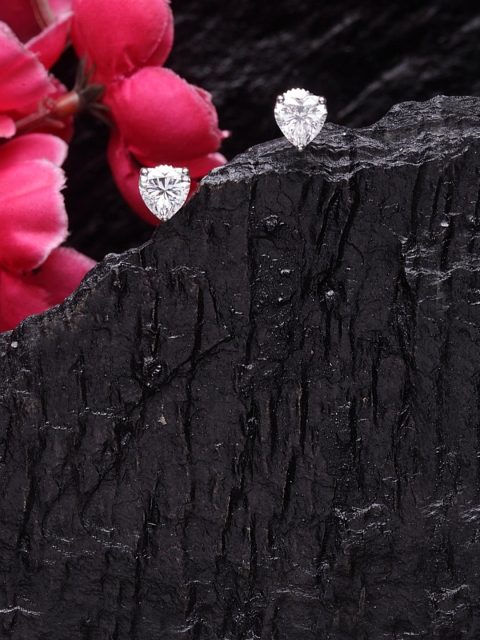 

Clara Silver-Toned Heart Shaped Studs