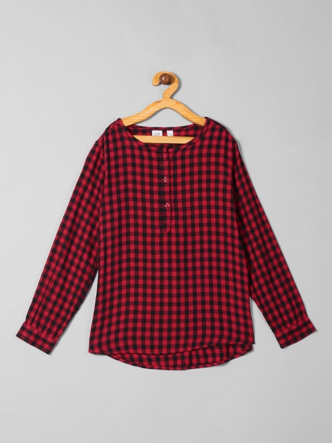 

GAP Girls Red Checked Top