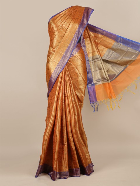 

Pothys Orange Woven Design Pure Cotton Saree