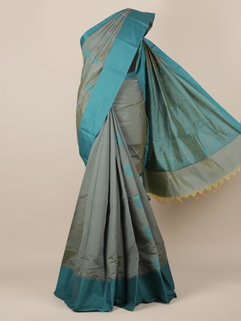 

Pothys Grey & Blue Silk Cotton Woven Design Saree