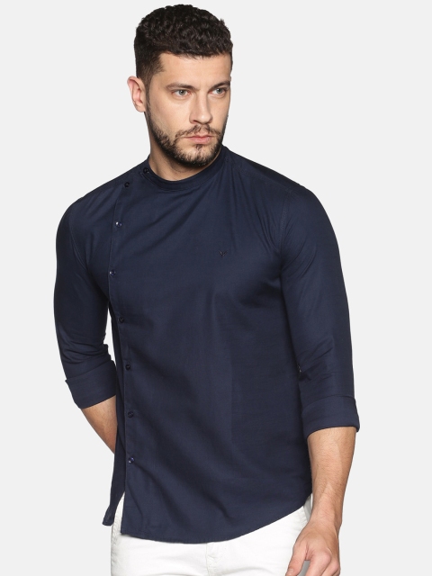 

SHOWOFF Men Navy Blue Slim Fit Solid Casual Shirt