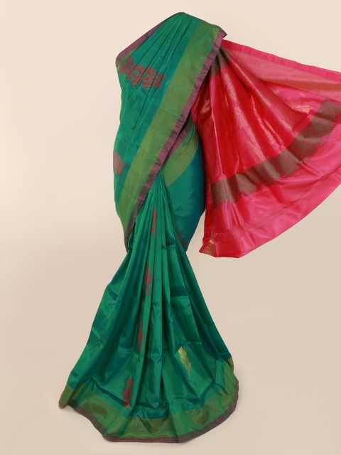 

Pothys Green & Pink Art Silk Woven Design Kanjeevaram Saree