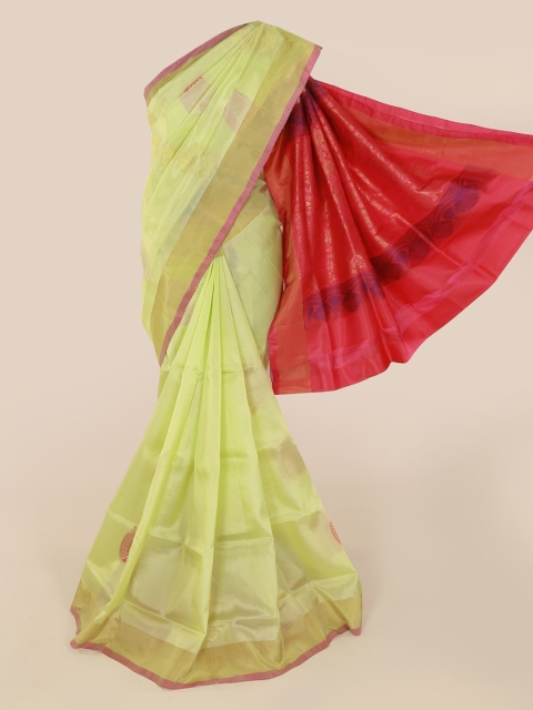 

Pothys Green & Pink Art Silk Woven Design Kanjeevaram Saree