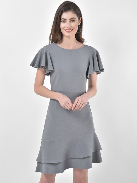 

Eavan Women Grey Solid Fit and Flare Dress