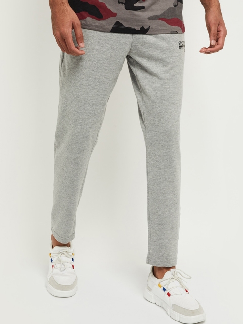 

max Men Grey Solid Track Pants