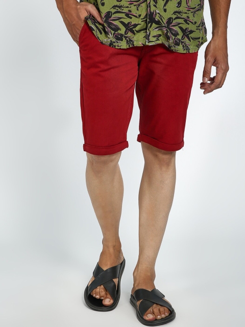 

Blue Saint Men Red Solid Regular Fit Regular Shorts