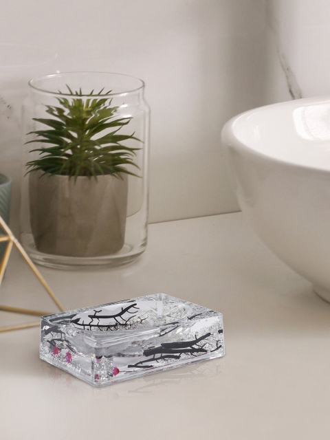 

OBSESSIONS Grey & Black Printed Soap Dish