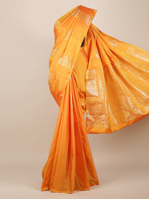

Pothys Orange Woven Design Silk Cotton Saree