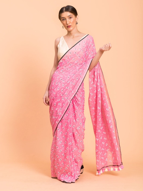 

Suta Pink Printed Pure Cotton Saree