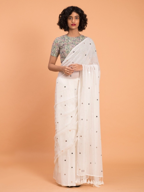 

Suta White Embellished Saree