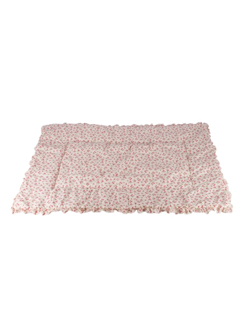 

mittenbooty Infant Kids Off-White & Pink Floral AC Room 150 GSM Single Bed Quilted Dohar