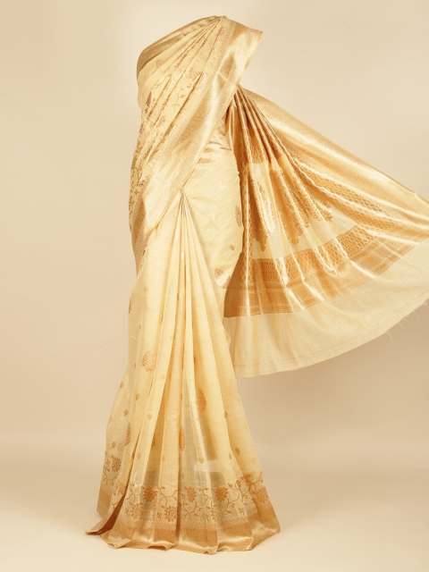 

Pothys Gold-Toned Solid Jute Silk Saree