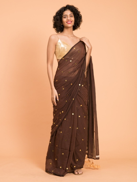 

Suta Brown Embellished Saree