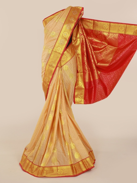

Pothys Cream-Coloured Art Silk Woven Design Kanjeevaram Saree