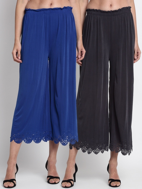 

NEUDIS Women Blue Regular Fit Solid Culottes