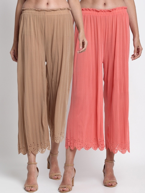

NEUDIS Women Beige Regular Fit Solid Culottes