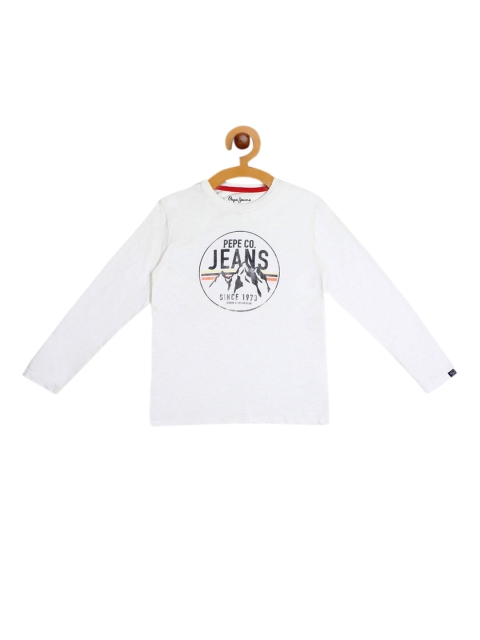 

Pepe Jeans Boys White Printed Round Neck T-shirt