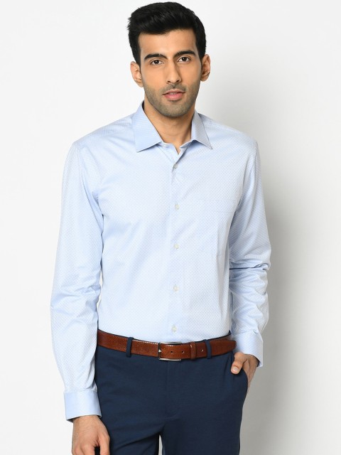 

Blackberrys Men Blue Slim Fit Self Design Formal Shirt