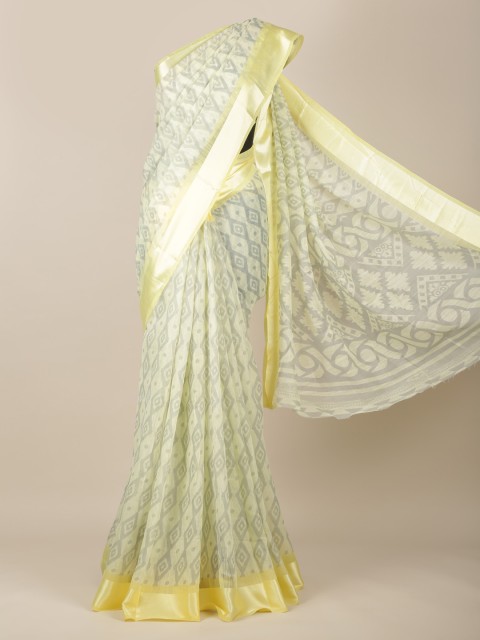

Pothys Yellow Woven Design Jute Silk Saree