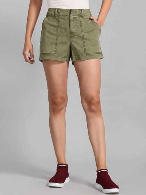 

GAP Women Olive Green Solid Regular Fit Hot Pants