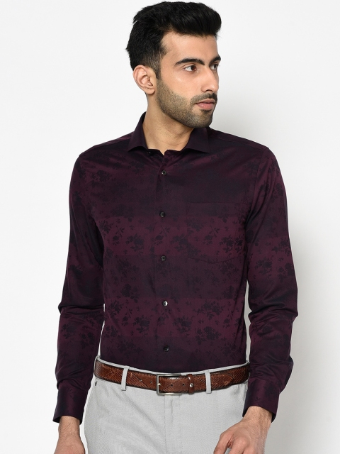 

Blackberrys Men Purple Slim Fit Printed Party Shirt