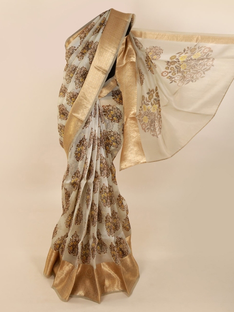 

Pothys Beige Woven Design Pure Silk Saree