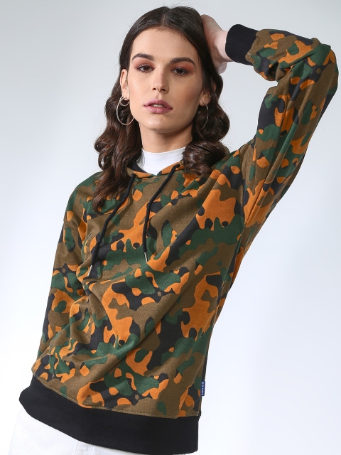

Blue Saint Women Green & Orange Printed Sweatshirt