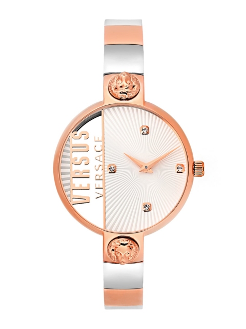 

Versace Women Silver-Toned & Rose Gold-Toned Analogue Watch VSP1U0519