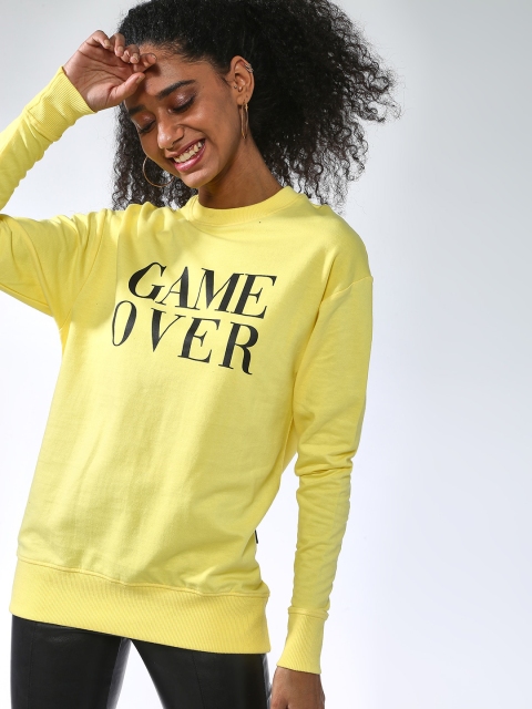 

Blue Saint Women Yellow Printed Sweatshirt