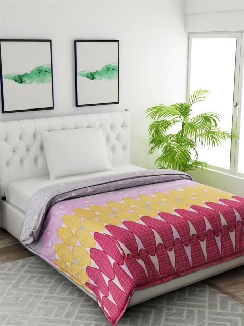 

Salona Bichona Purple & Grey Geometric AC Room 120 GSM Single Bed Comforter