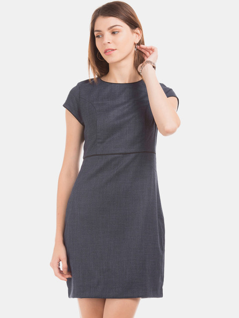 

Arrow Woman Women Navy Blue Solid Sheath Dress